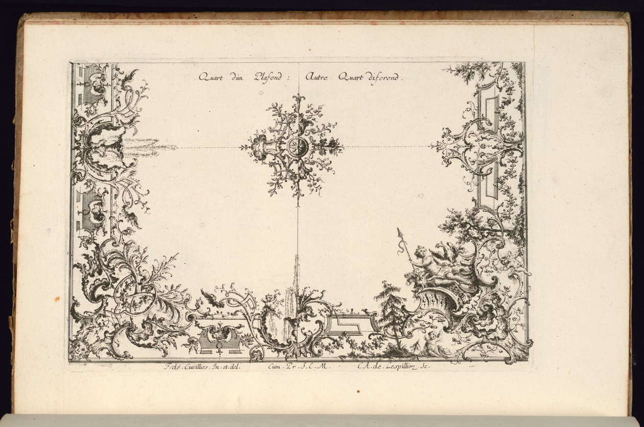 Two Quarters of a Ceiling, Nouveau Livre de Plafonds (New Ceiling Book) av Carl Albert von Lespilliez