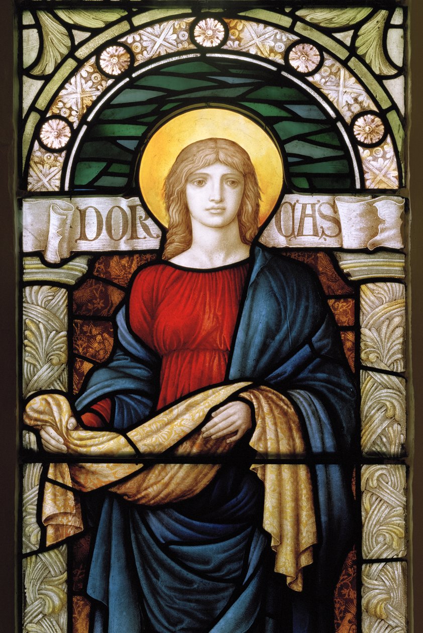 Dorcas, 1887 (farget glass) av Carl Almquist