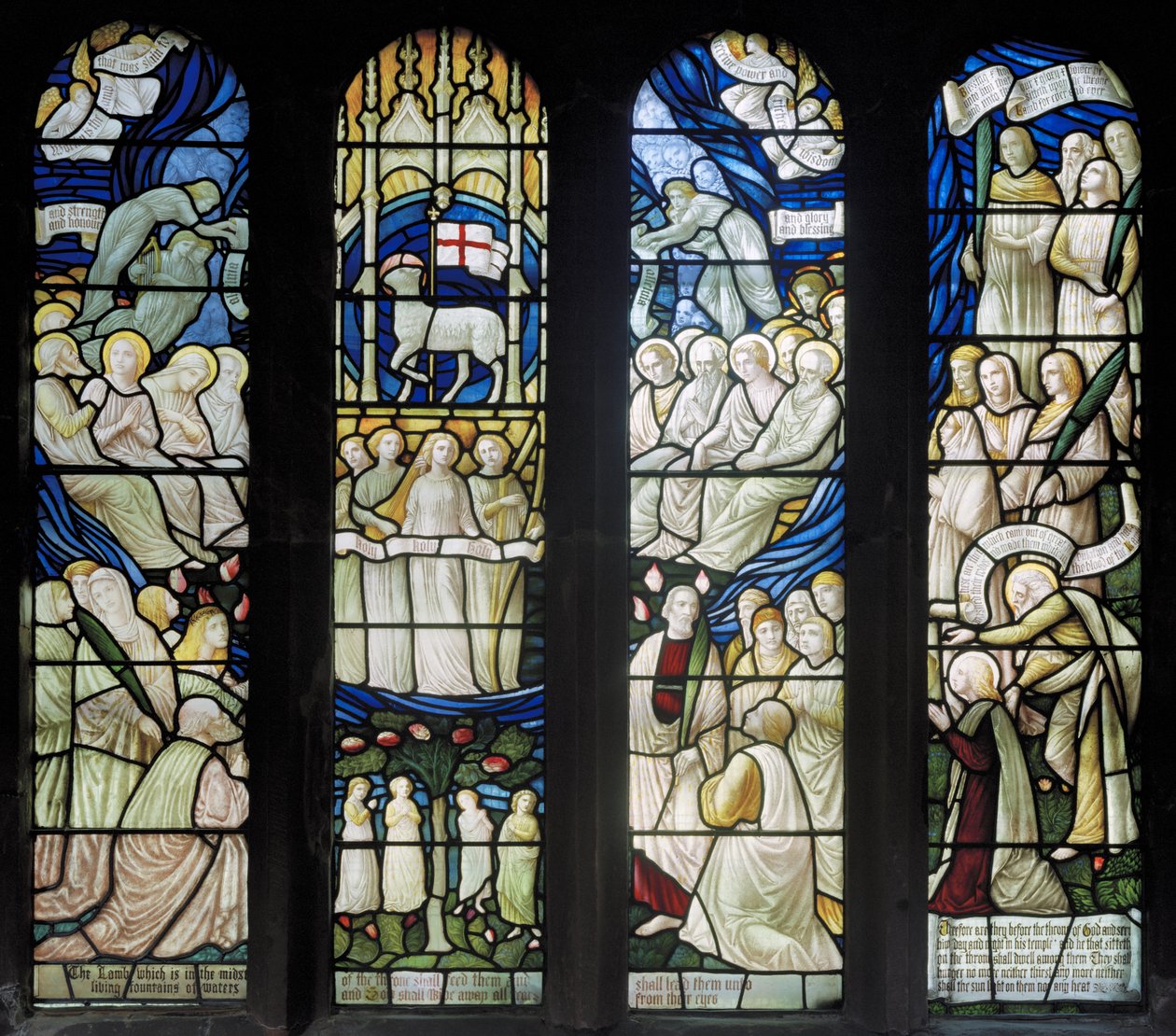 Grappenhall, St Wilfrids, Shrigley & Hunt (1873-1982), Carl Almquist, The Worship Of The Lamb, 1886 av Carl Almquist
