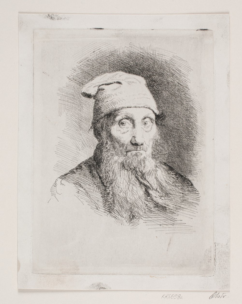 En gammel mann med hatt. Bystebilde av Carl Bloch