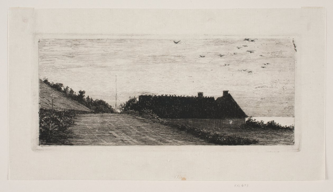 Hus ved stranden. Sommernatt av Carl Bloch