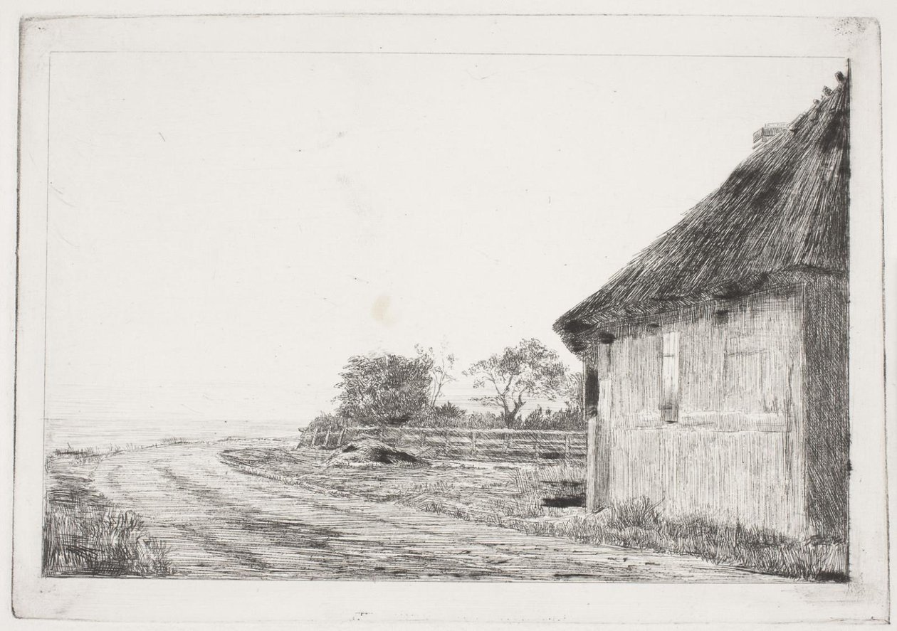 Huset og hagen ved sjøen av Carl Bloch