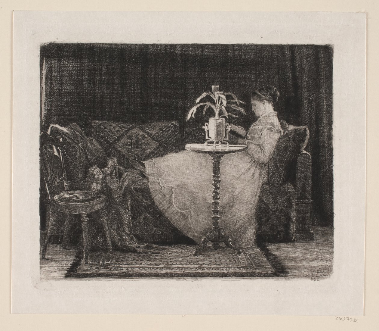 Lesende dame av Carl Bloch