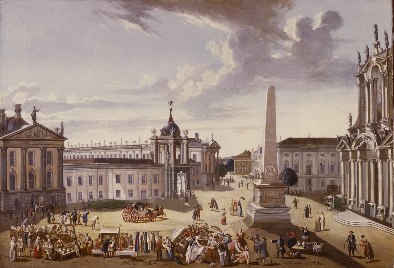 Utsikt over rådhuset, 1772 (se også 330437) av Carl Christian Baron