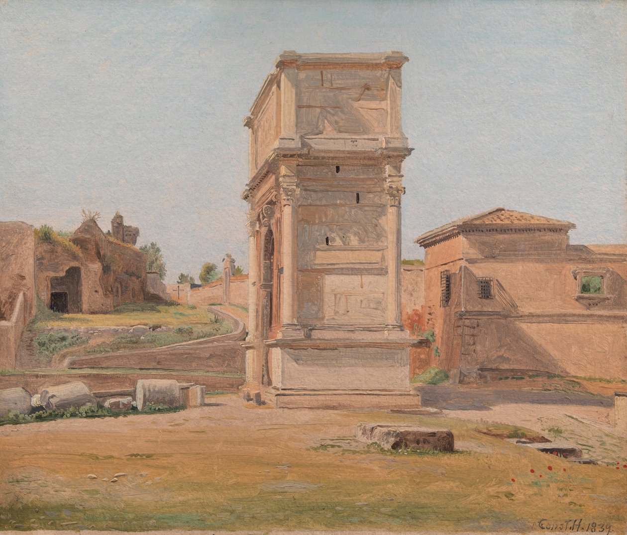 Titusbuen i Roma, 1839 (olje på papir lagt ned på lerret) av Carl Christian Constantin Hansen