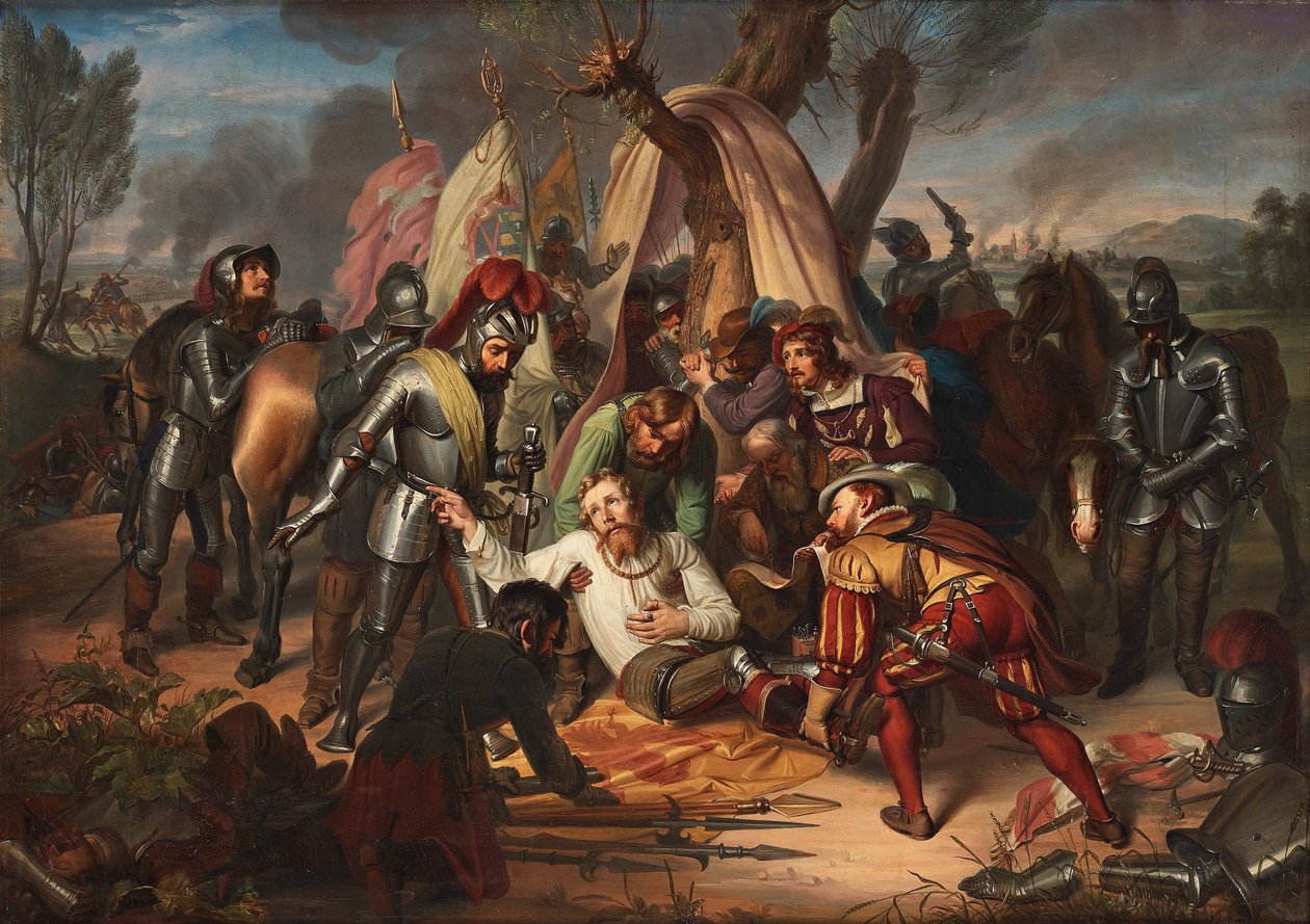 Maurice, kurfyrst av Sachsen i slaget ved Sievershausen, 1553, 1837. av Carl Christian Vogel von Vogelstein