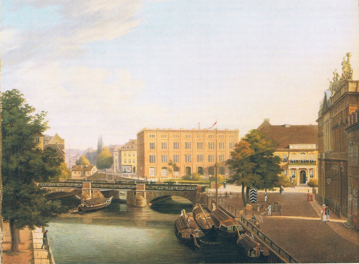 Den kongelige arkitekturskolen med Schlossbrücke i Berlin av Carl Daniel Freydanck