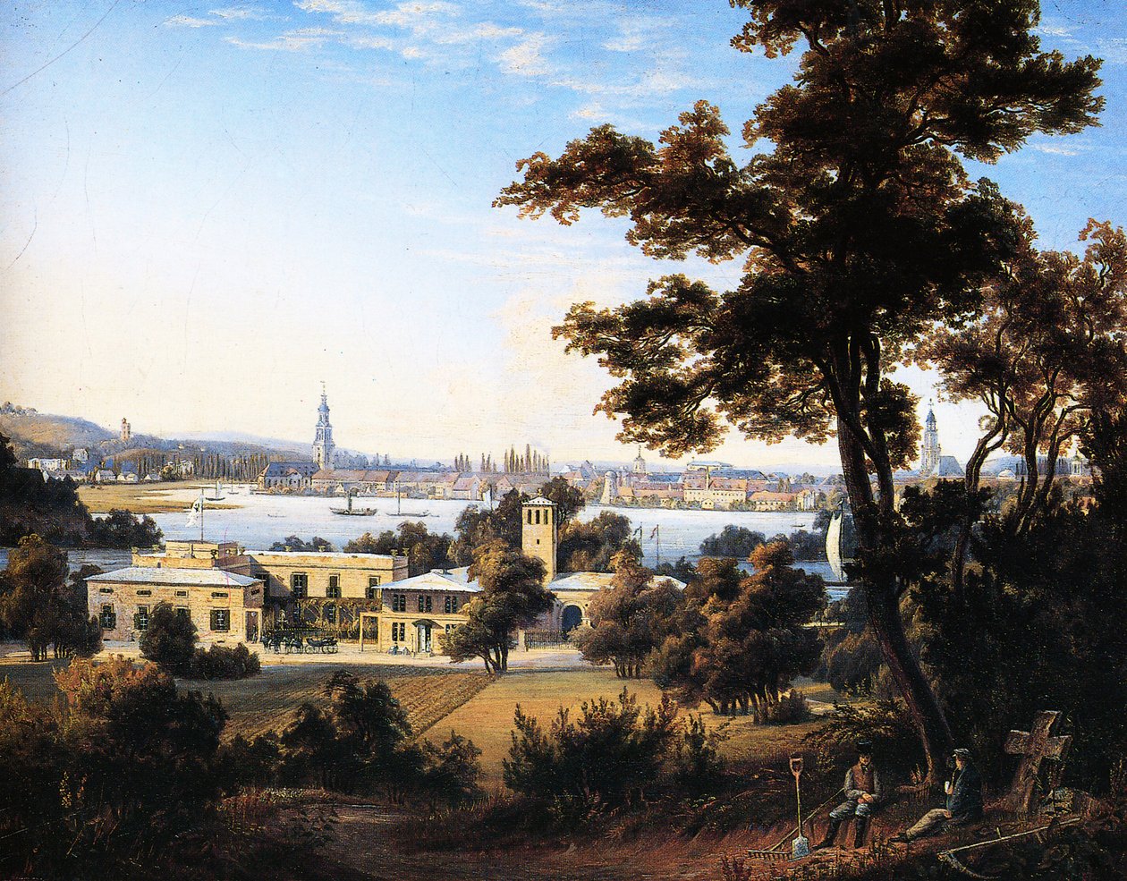 Byens silhuett av Potsdam over Glienicke av Carl Daniel Freydanck