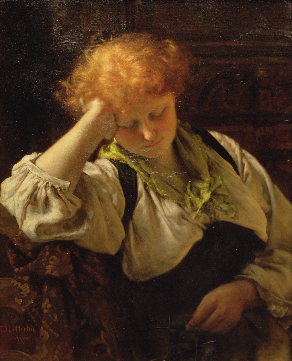 The Afternoon Nap (olje på lerret) av Carl Diethelm Meyer