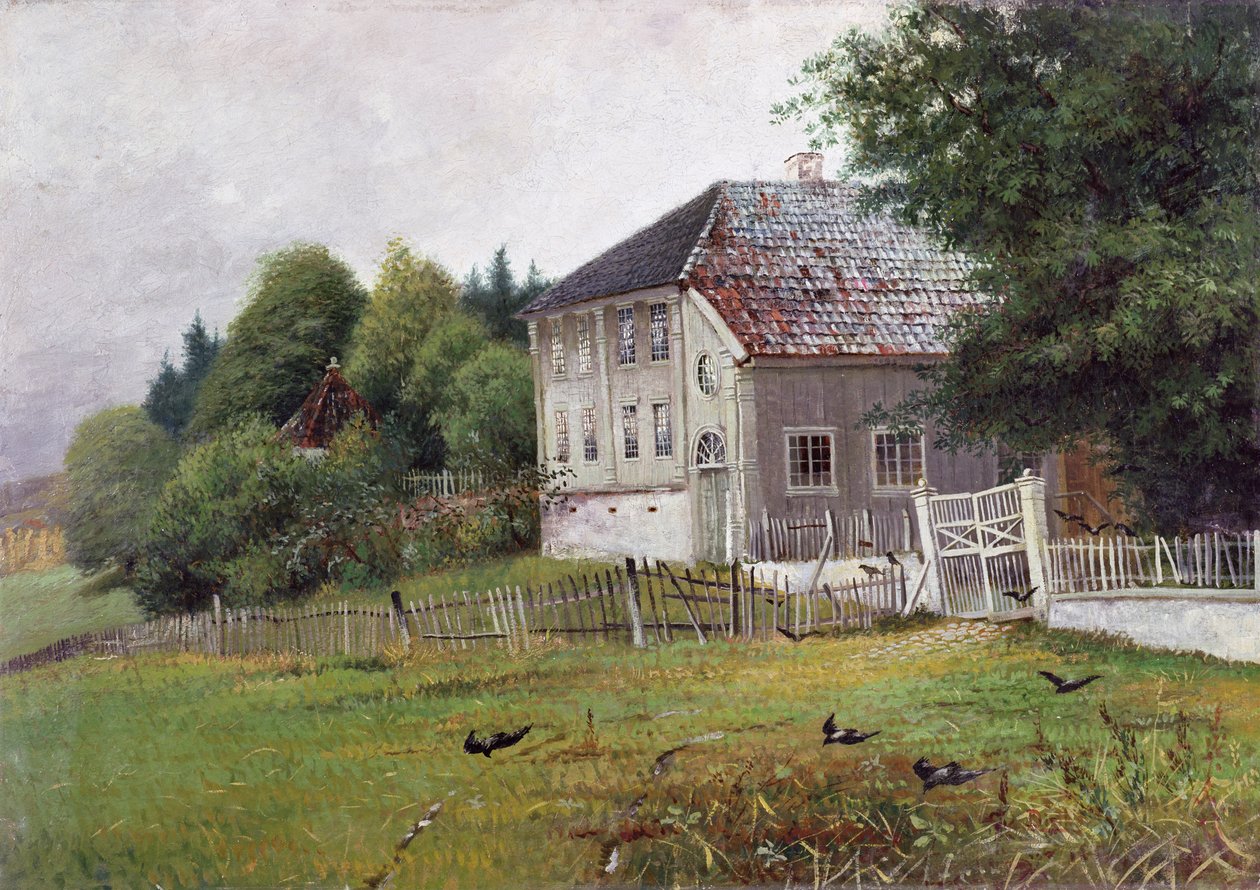 Huset til en offentlig notarius, Drobak (olje på lerret) av Carl Edvard Diriks