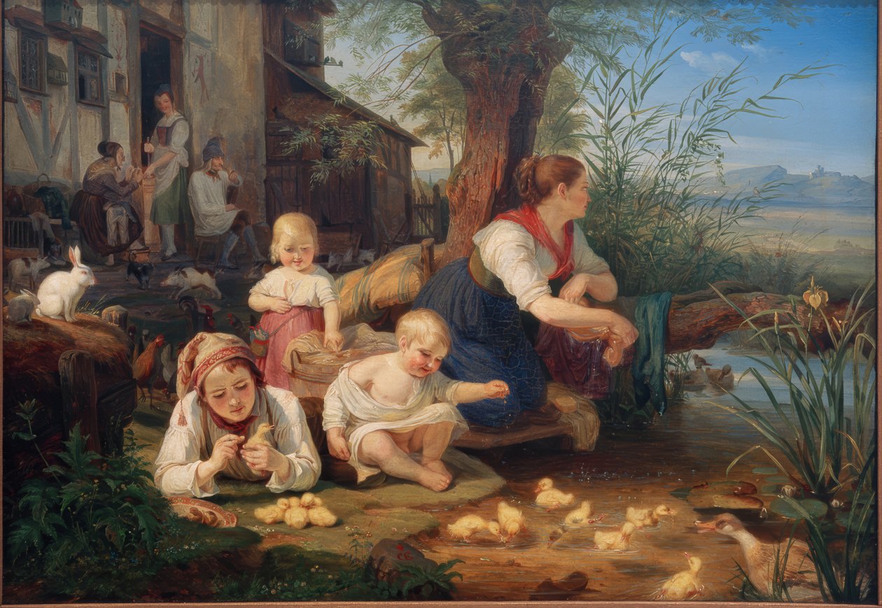 Mor med barn av Carl Engel von Rabenau