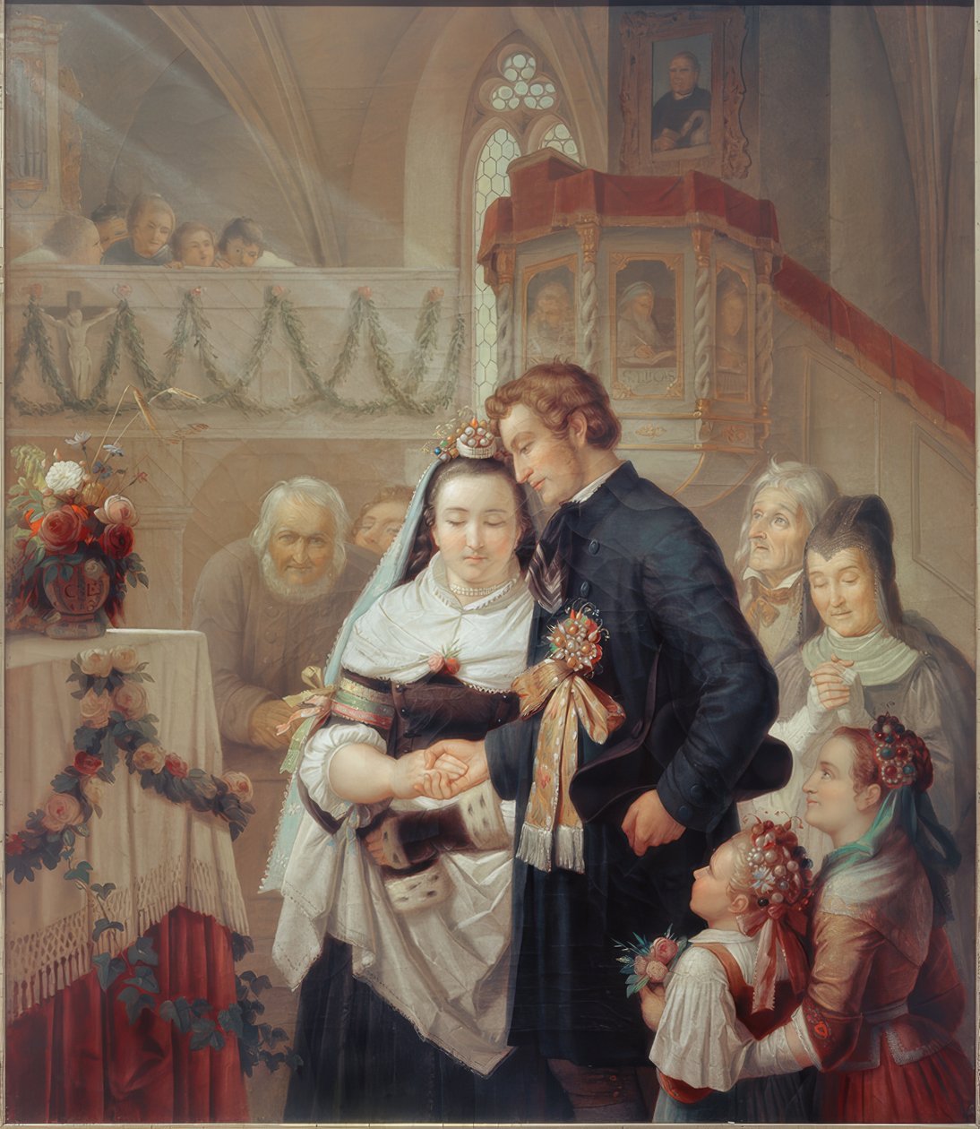 Bryllupsseremoni i kirken Londorf av Carl Engel von Rabenau