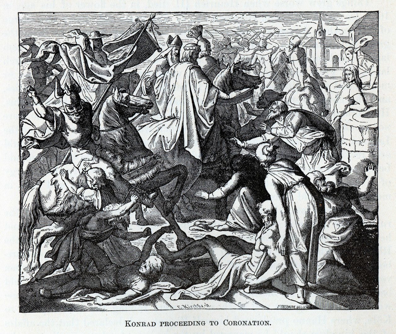 Konrad fortsetter til kroning, 1882 av Carl Ferdinand Obermann