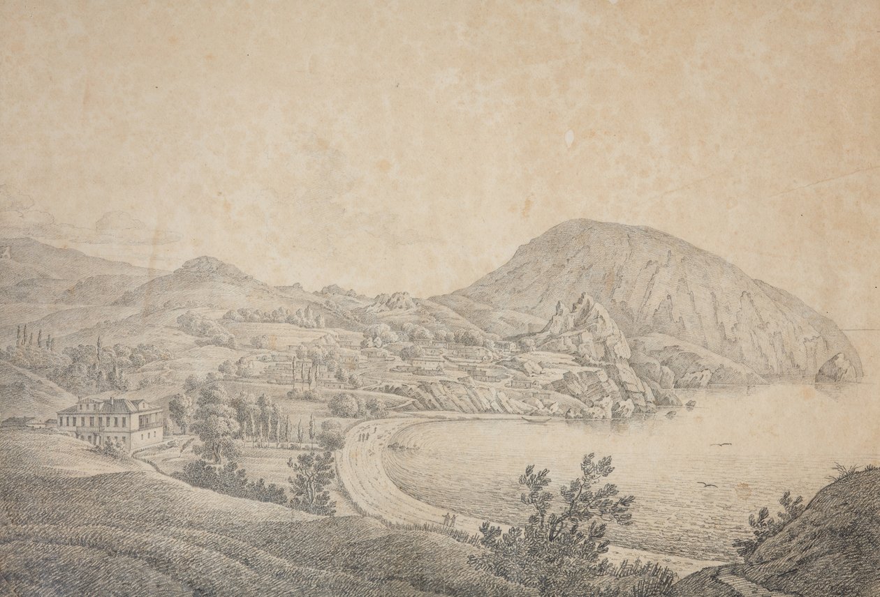 Utsikt over herregården til Armand Emmanuel du Plessis, duc de Richelieu i Gursuf, 1810-tallet av Carl Ferdinand von Kugelgen