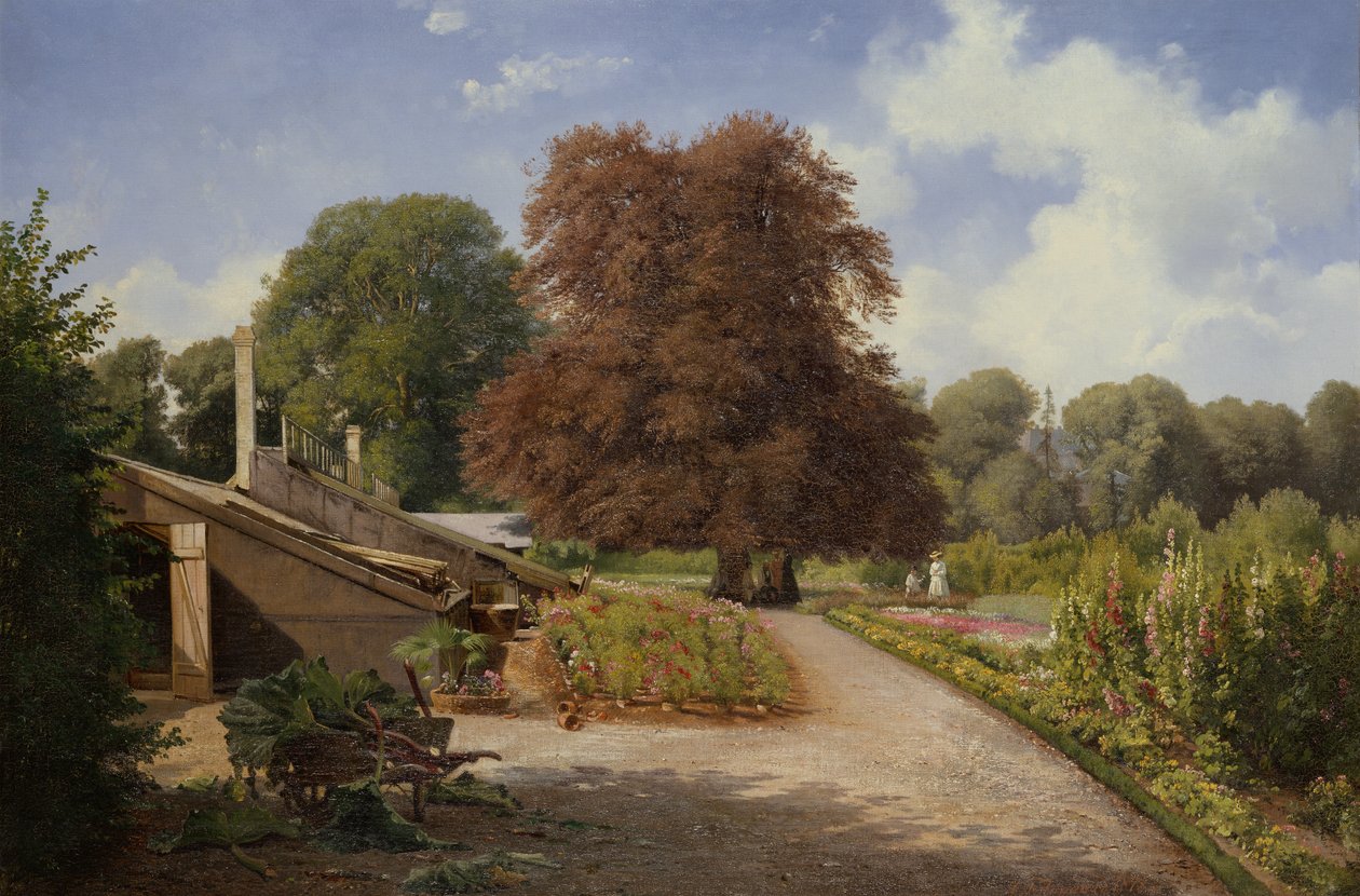 I hagen (olje på lerret) av Carl Frederick Aagaard