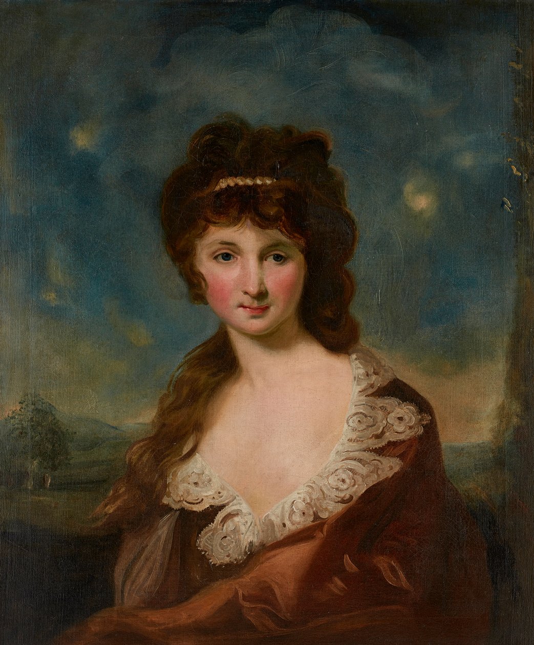 Portrait of a Lady Said To Be Harriet Rochfort (1758-1854) Ifølge Label on Reverse (olje på lerret) av Carl Frederick von Breda
