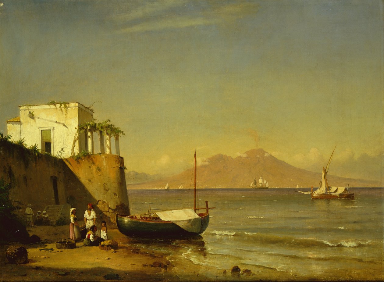 Vesuv sett fra Capri (olje på lerret) av Carl Frederik Sorensen