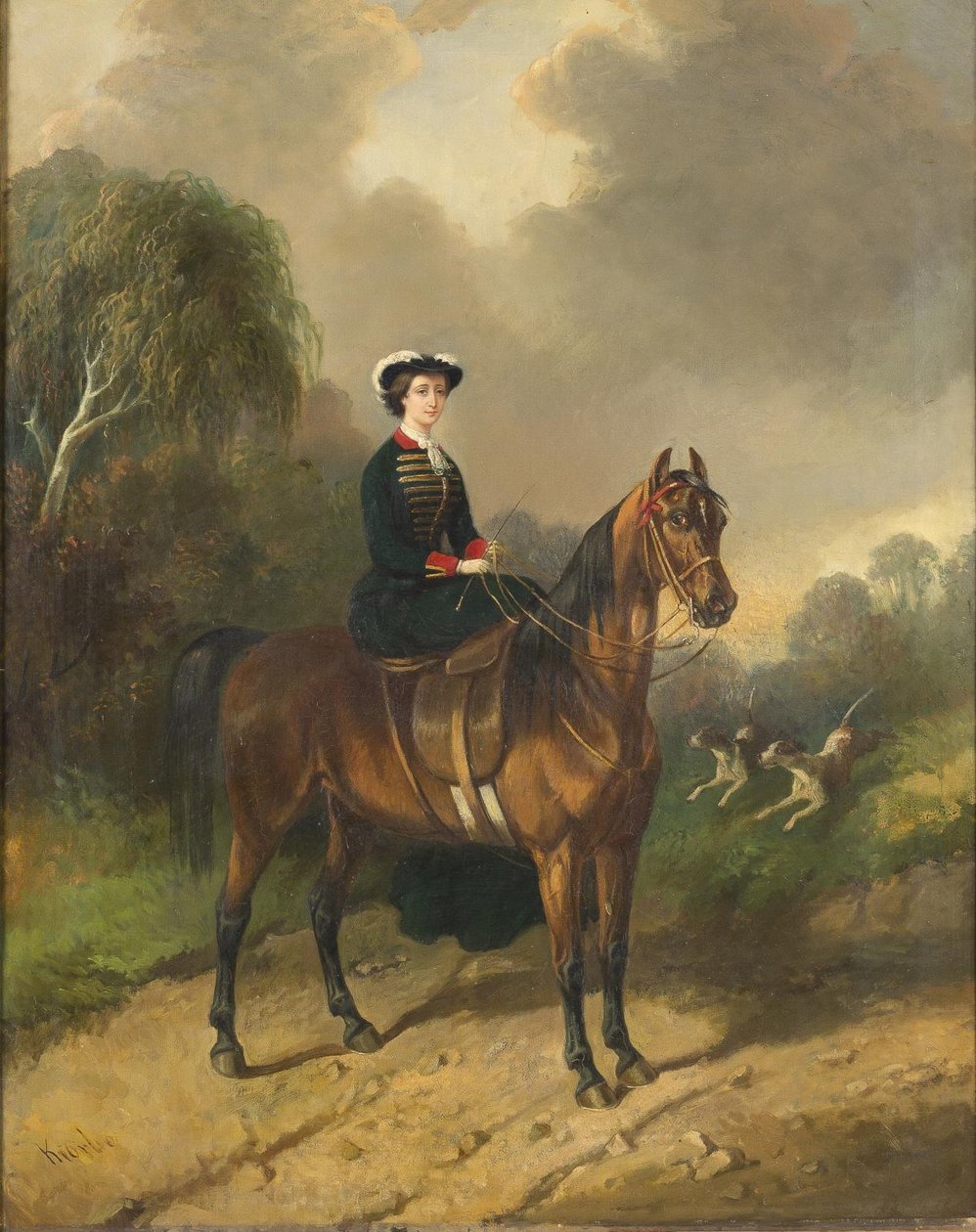 Keiserinne Eugenie til hest av Carl Friederich Kiørboe