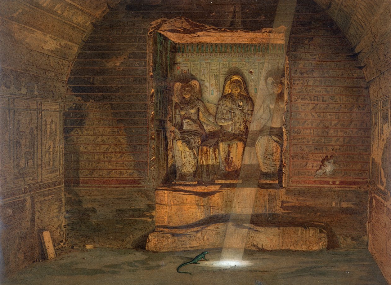 A Tomb at El-Kab, en av 24 illustrasjoner produsert av G.W. Seitz, trykt ca. 1873 av Carl Friedrich Heinrich Werner