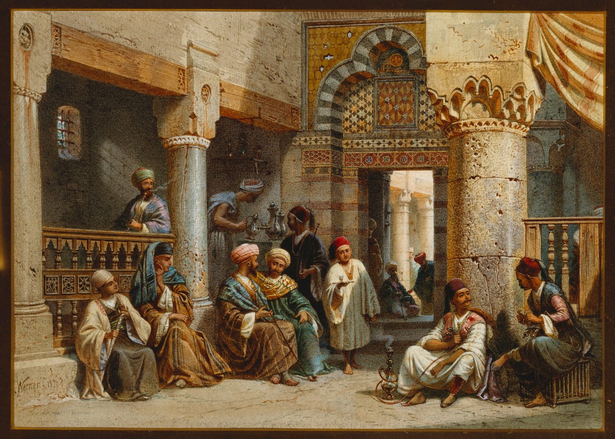 Arabiske figurer i et kaffehus, 1870 av Carl Friedrich Heinrich Werner