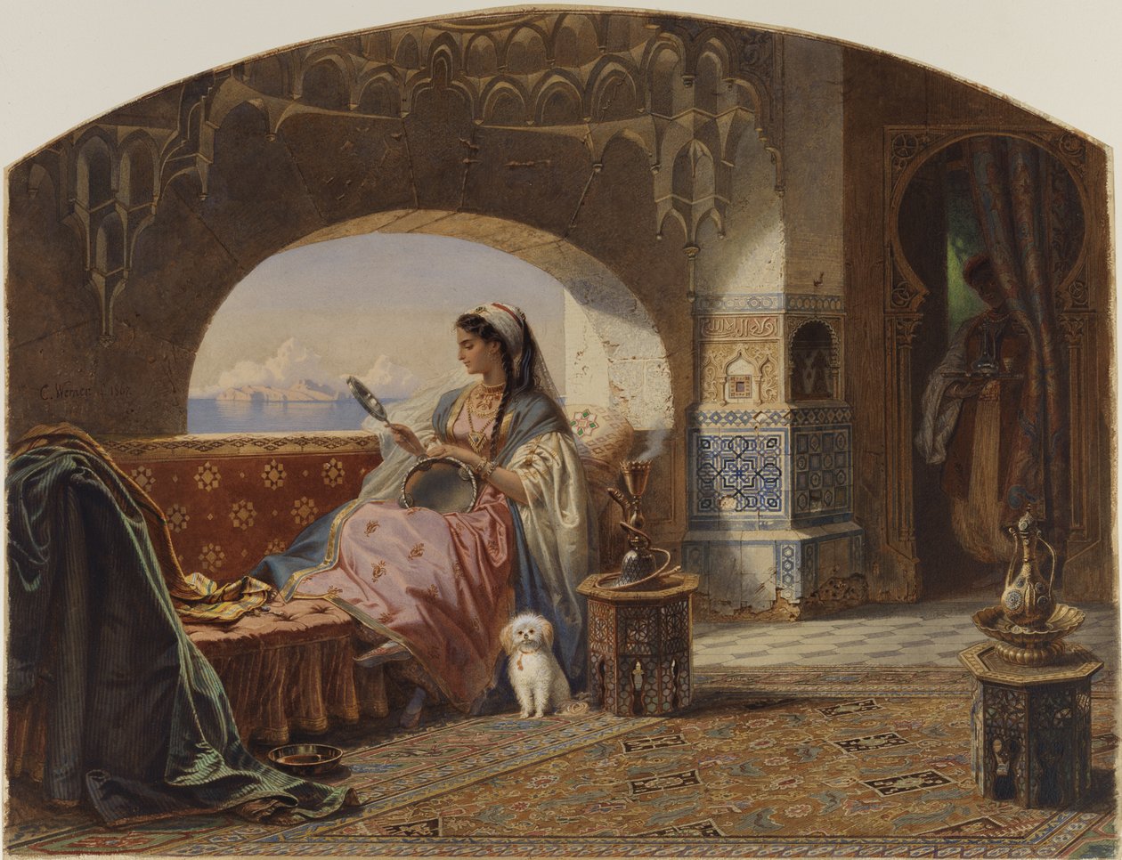 Skjønnhet med tamburin av Carl Friedrich Heinrich Werner