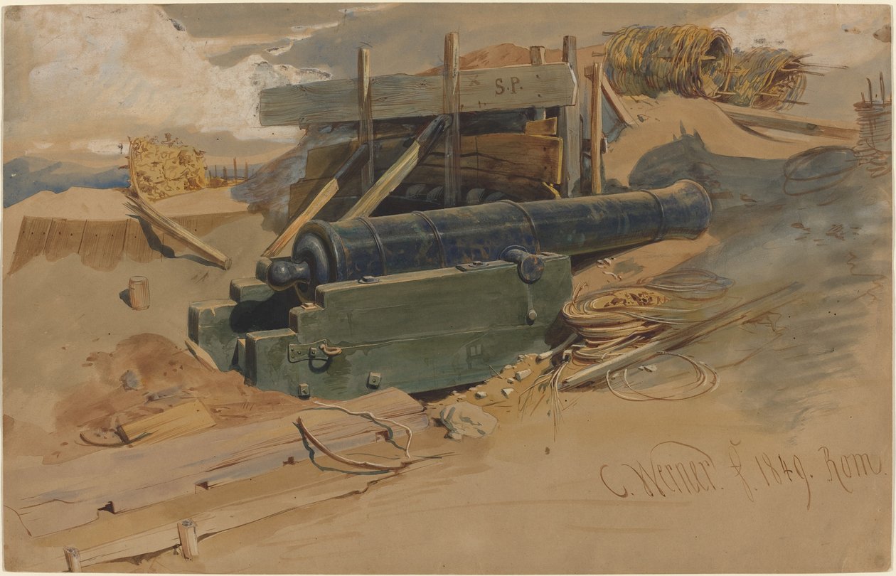 Kanon ved et bolverk av Carl Friedrich Heinrich Werner