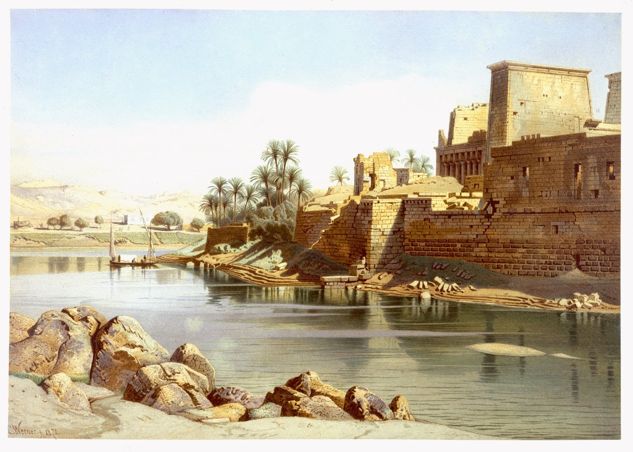 Isis-tempelet i Philae, 1870 av Carl Friedrich Heinrich Werner
