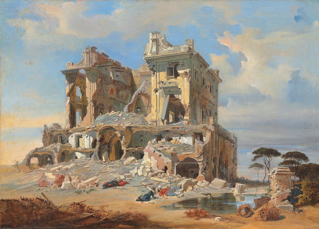 Slaget ved Casino dei Quattro Venti under beleiringen av Roma, 1849 av Carl Friedrich Heinrich Werner