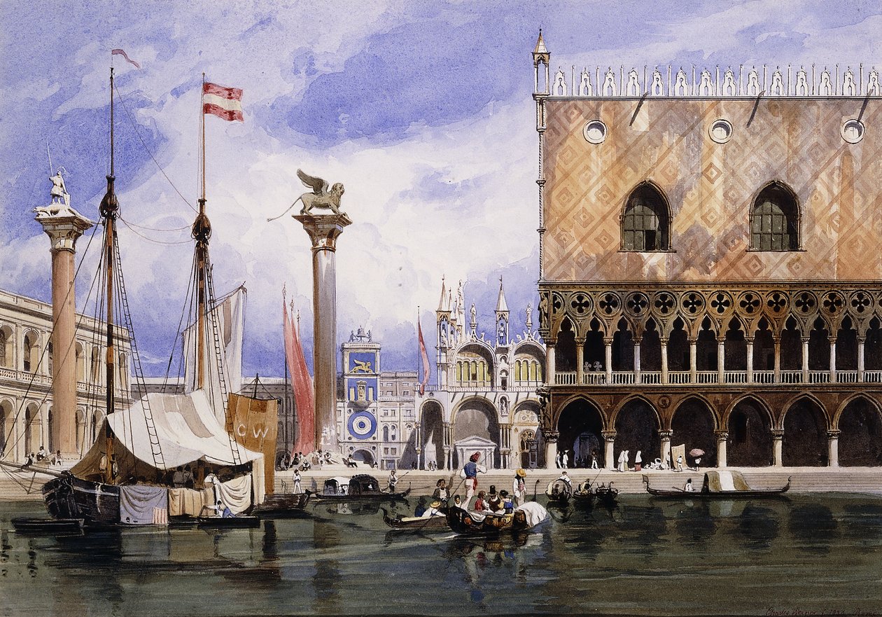 Piazzetta di San Marco, Venezia, 1839 av Carl Friedrich Heinrich Werner