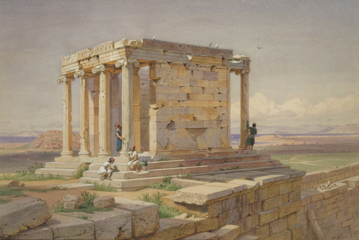 Athena Nikes tempel. Utsikt fra nordøst, 1877 av Carl Friedrich Heinrich Werner