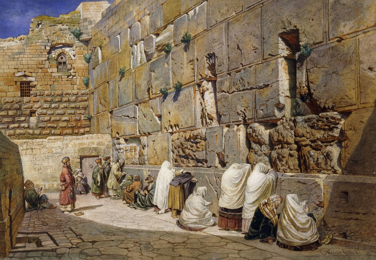 Klagemuren, Jerusalem, 1863 av Carl Friedrich Heinrich Werner