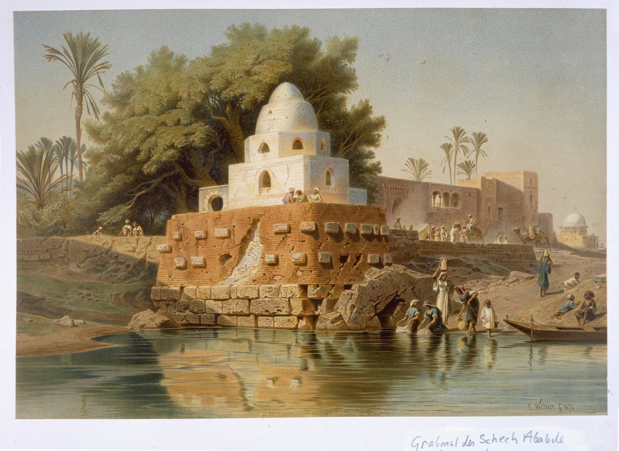 Graven til Sheikh Ababda i Minya, Midt-Egypt, 1871 av Carl Friedrich Heinrich Werner