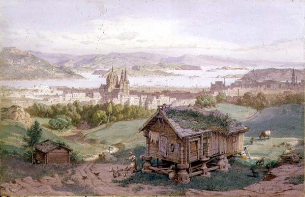 Utsikt over Christiania av Carl Friedrich Heinrich Werner