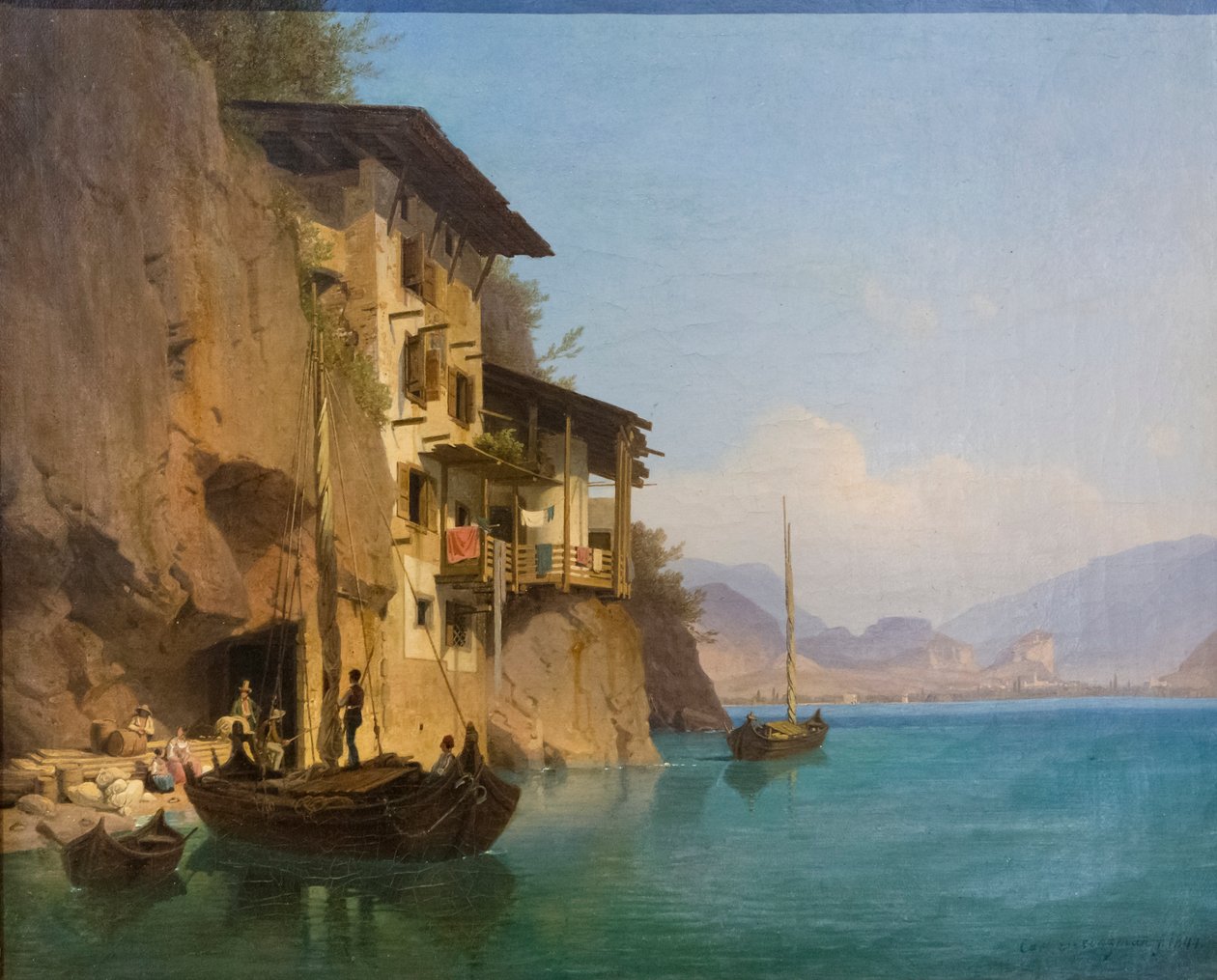 Tavernaen Ponale ved Gardasjøen av Carl Friedrich Heinzmann