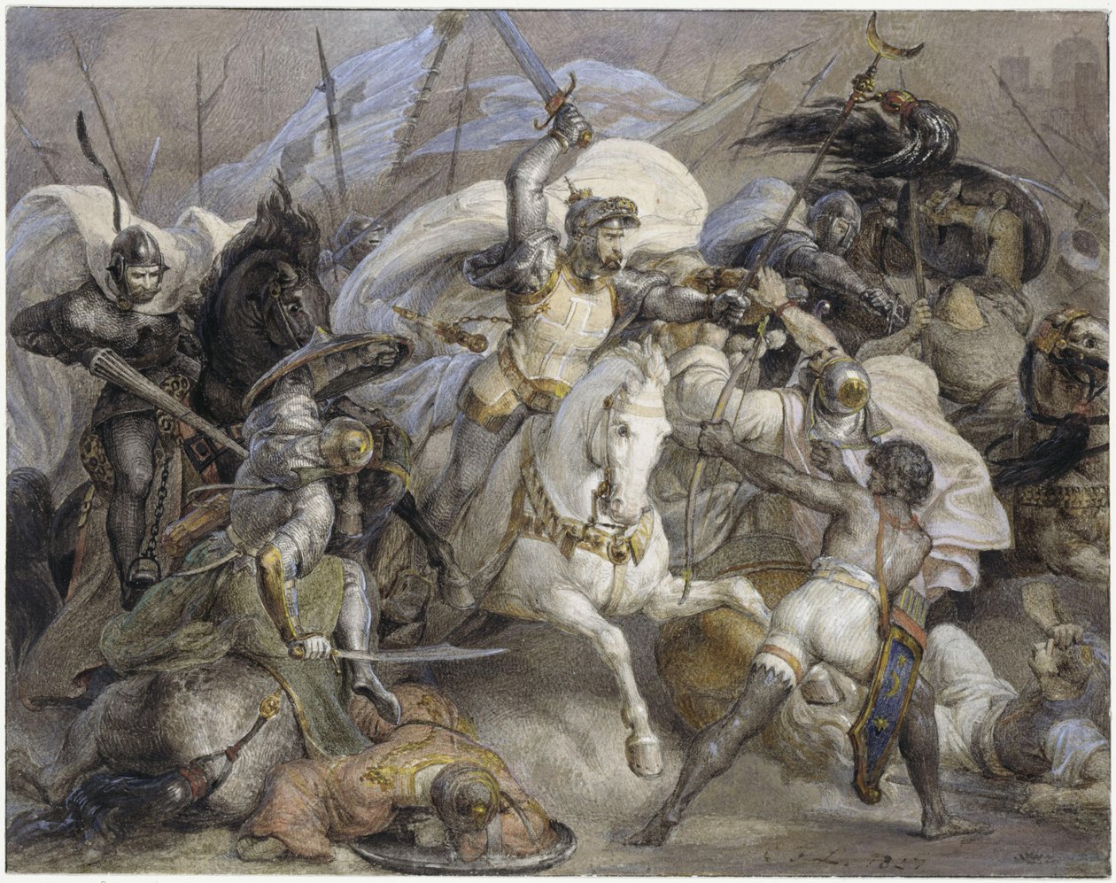 Slaget foran Ikonium av Carl Friedrich Lessing