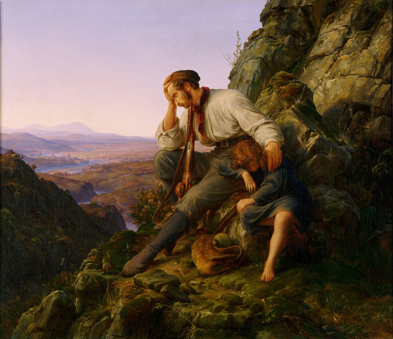 Røveren og hans barn, 1832 av Carl Friedrich Lessing