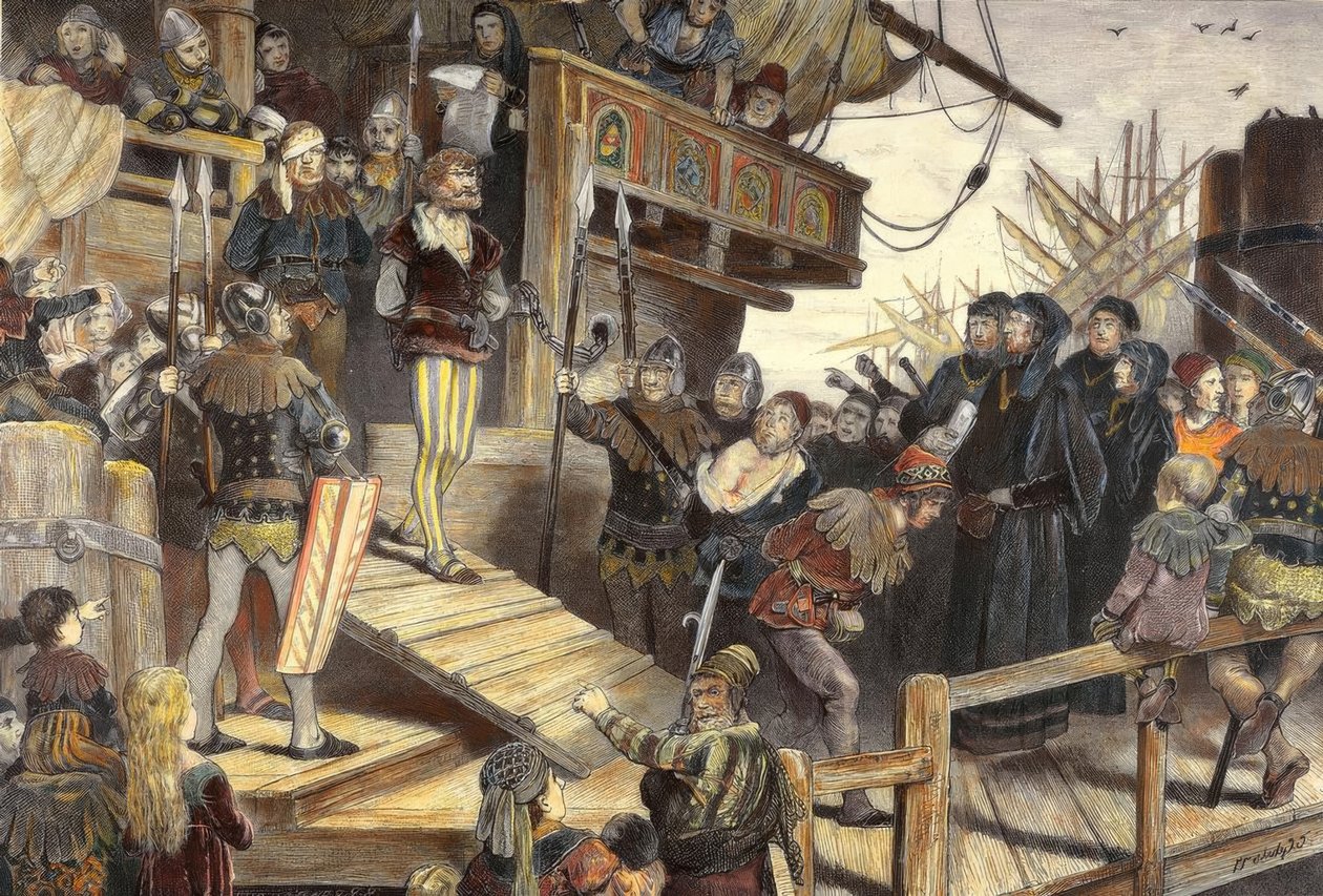 Innbringelsen av piraten Klaus Störtebeker i Hamburg av Carl Gehrts