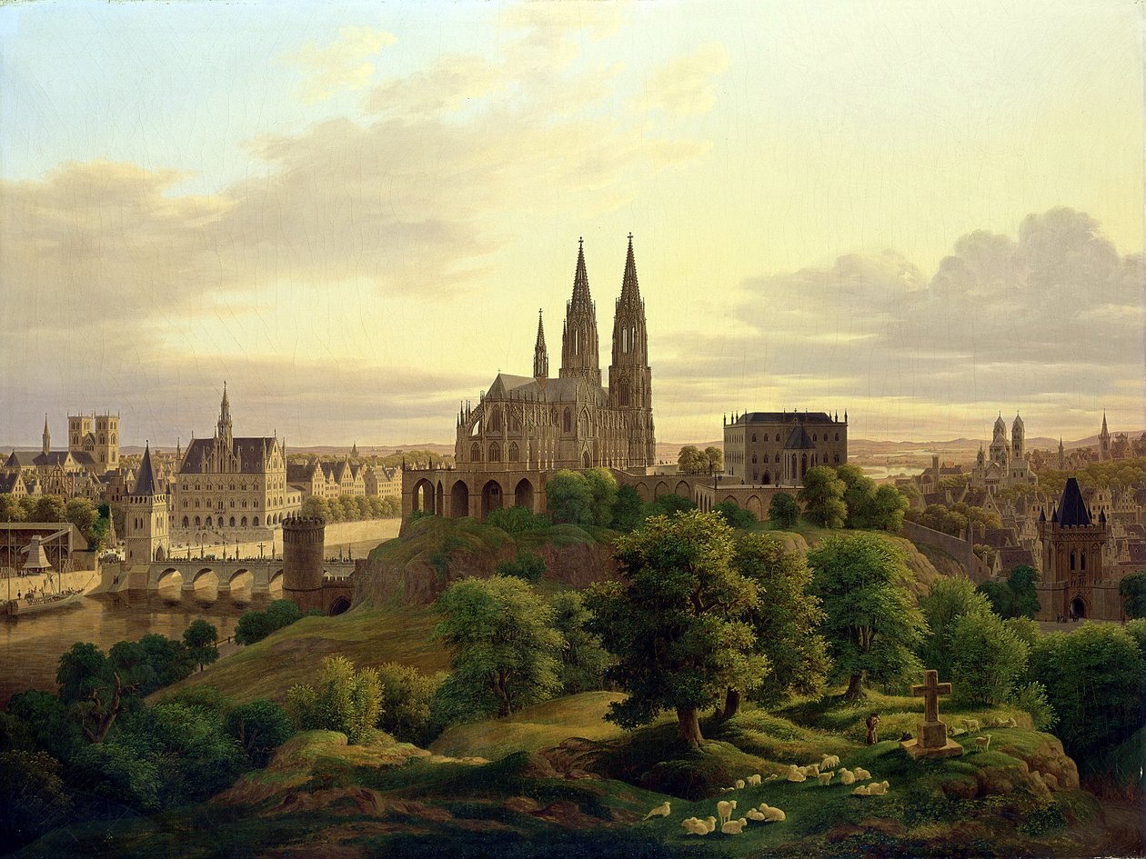 En middelalderby i 1830, 1830 av Carl Georg Adolph Hasenpflug