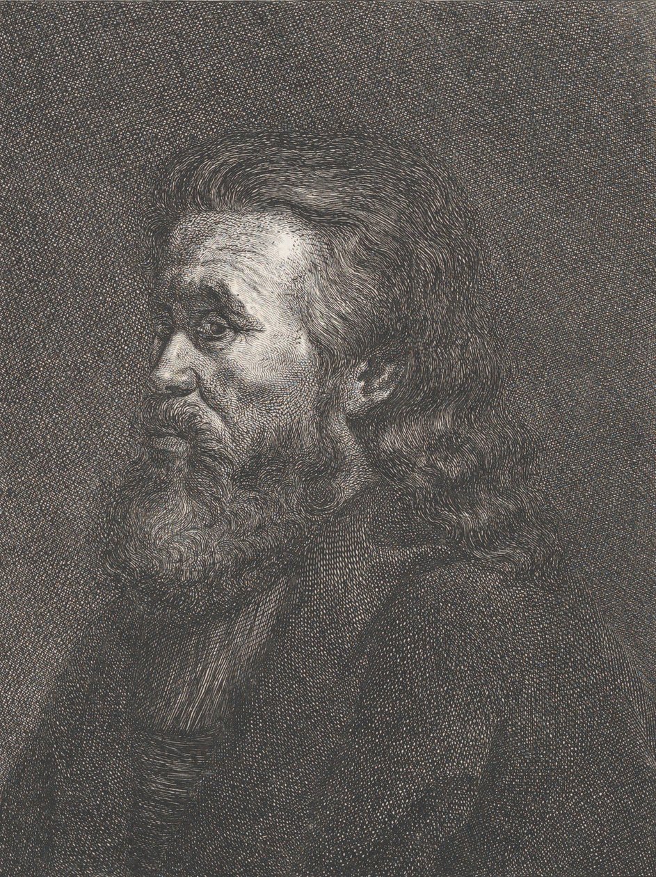 Portrett av en gammel mann med skjegg, ca. 1767-1807. av Carl Gottlieb Rasp