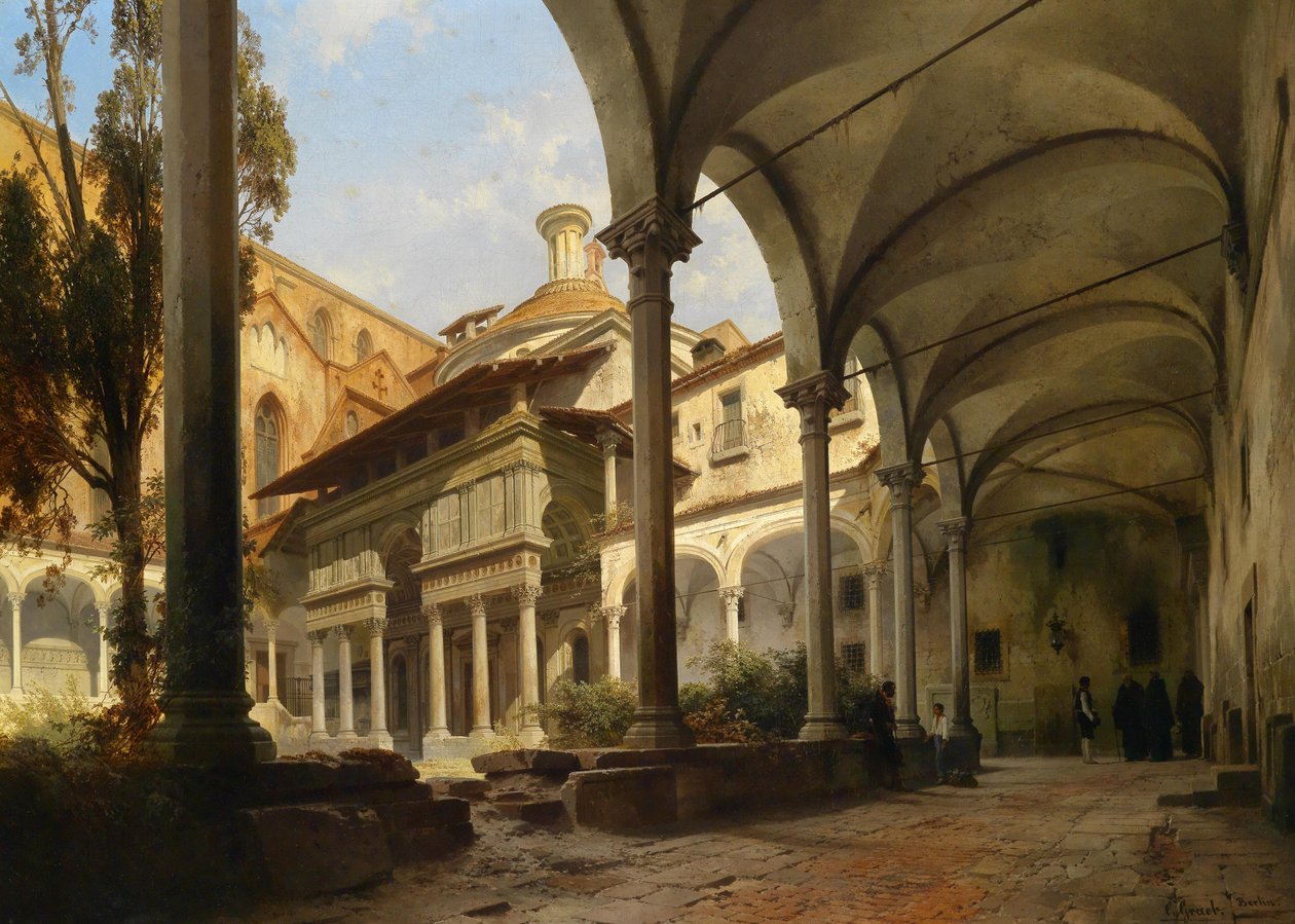 Hof mit Capella Pazzi av Carl Graeb