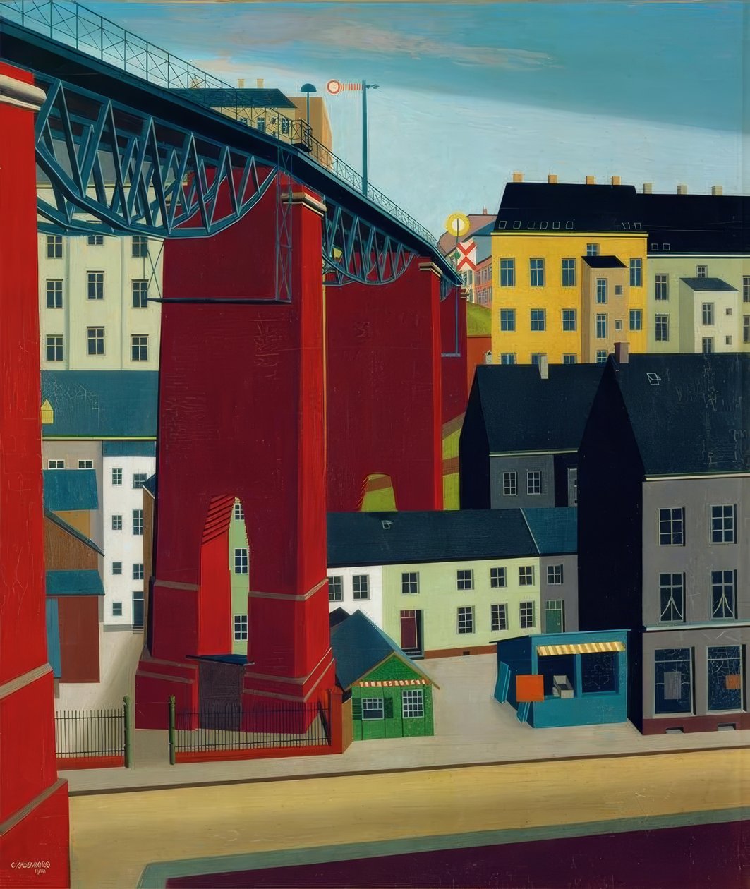 Bro over Schwarzbachstrasse i Wuppertal av Carl Grossberg