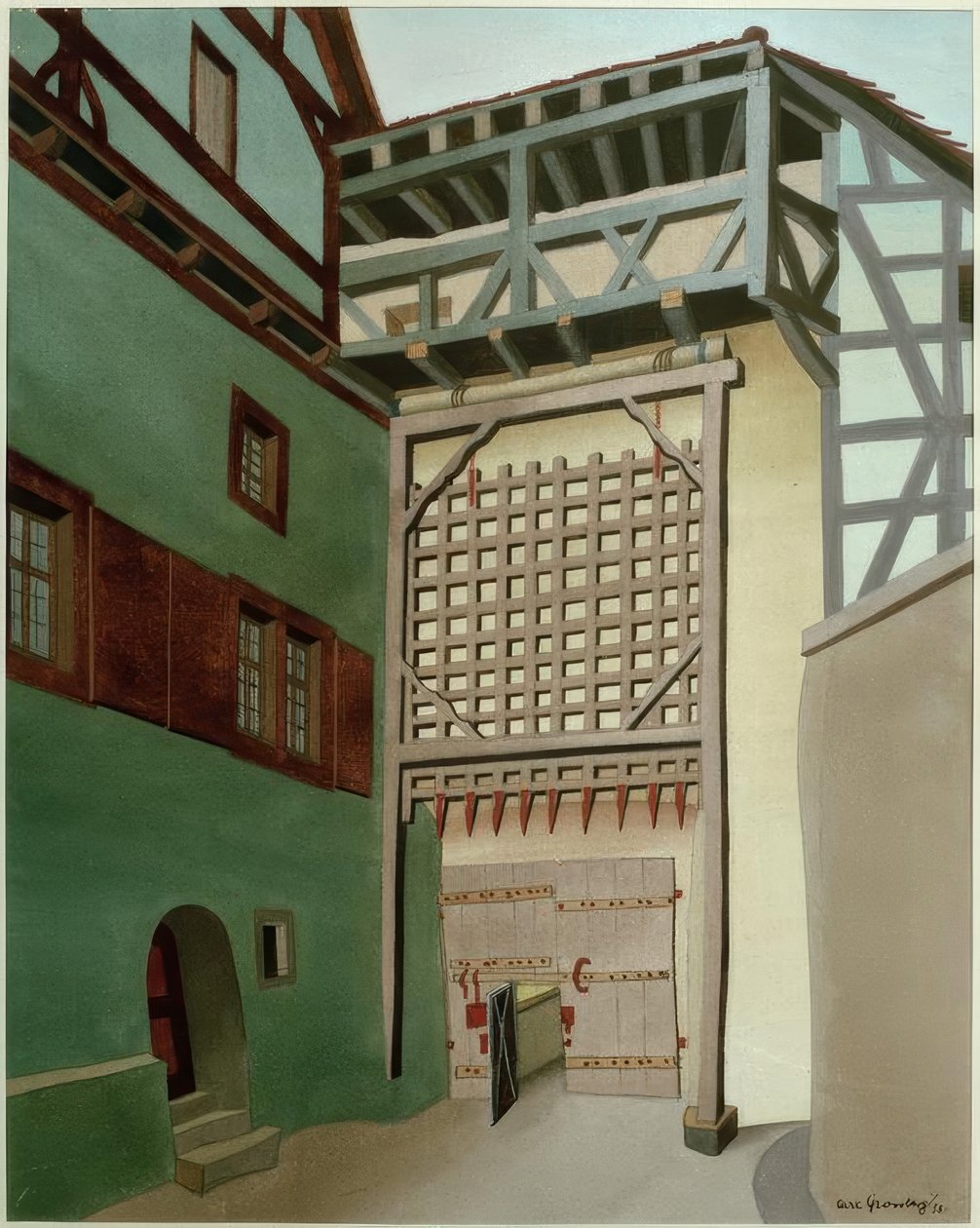 Harburg (Wörnitz), slottsport med portcullis av Carl Grossberg