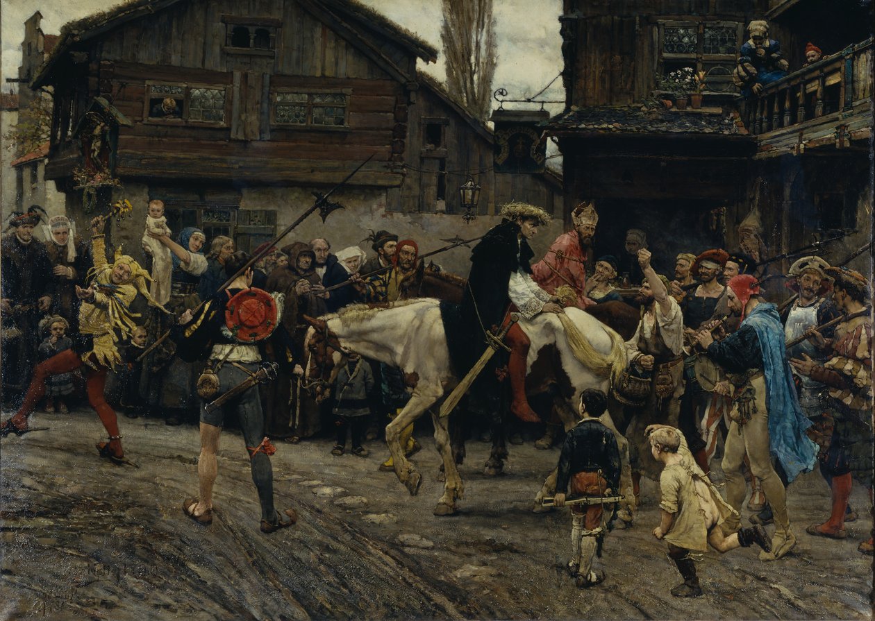 Peder Sunnanvaders og Mester Knuts uhyggelige inntog i Stockholm i 1526, 1879 av Carl Gustaf Hellqvist