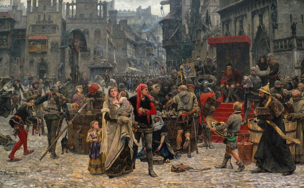 Valdemar IV Atterdag (ca. 1320-75) Holding Visby til løsepenger av Carl Gustaf Hellqvist