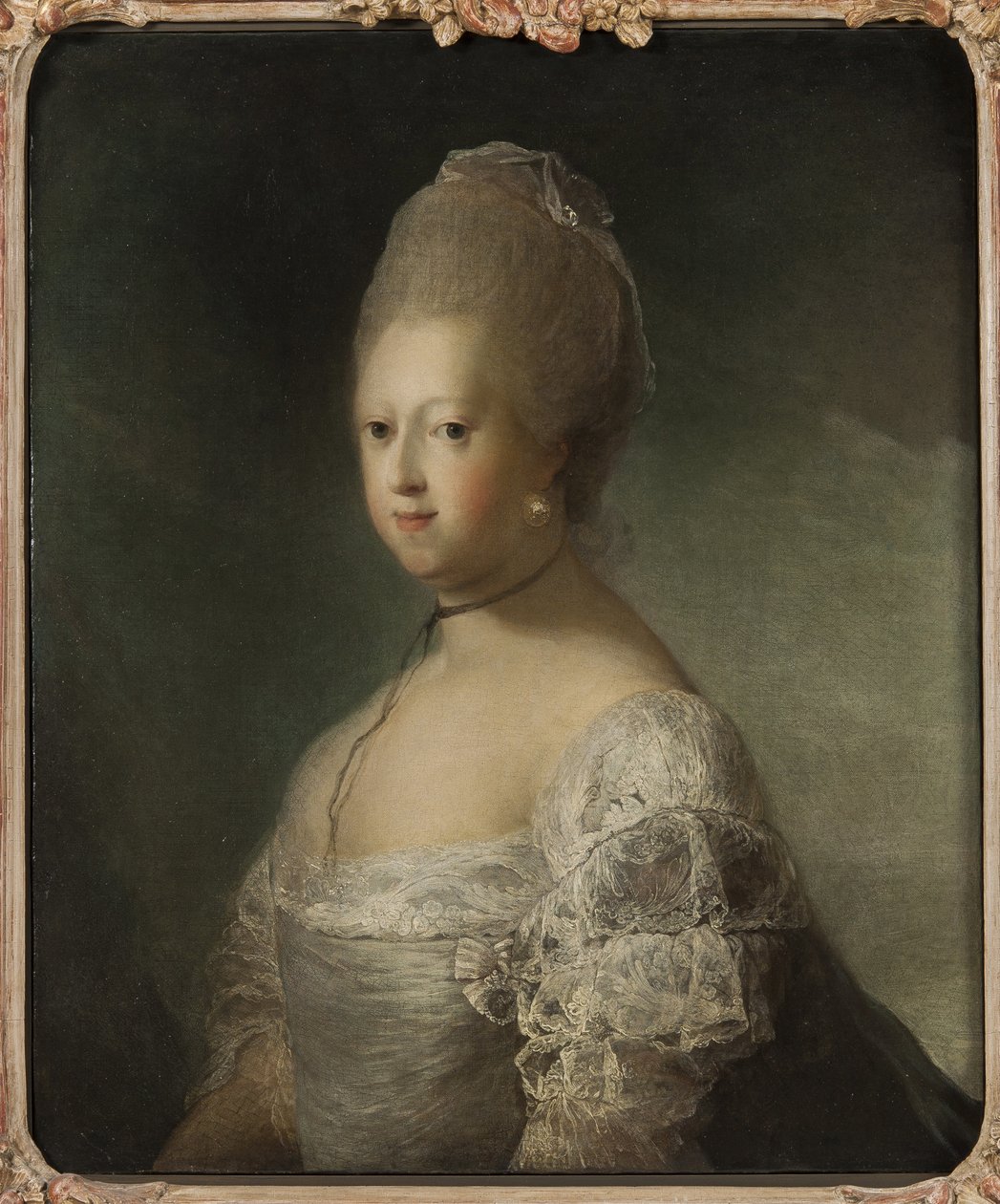 Caroline Mathilde av Hannover, prinsesse av Storbritannia og dronningkonsort av Danmark og Norge - Portrett av Caroline Matilda av Storbritannia (1751-1775), dronning av Danmark, av Pilo, Carl Gustaf (1711-1793). Olje på lerret. Størrelse: 76x63cm. Nationa av Carl Gustaf Pilo