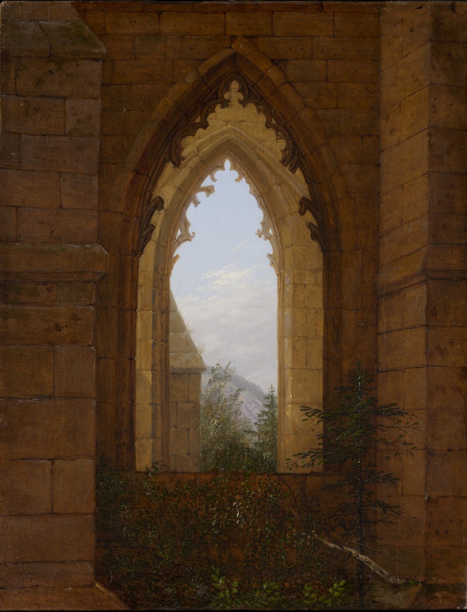 Gotisk vindu i ruinene av Oybin-klosteret av Carl Gustav Carus