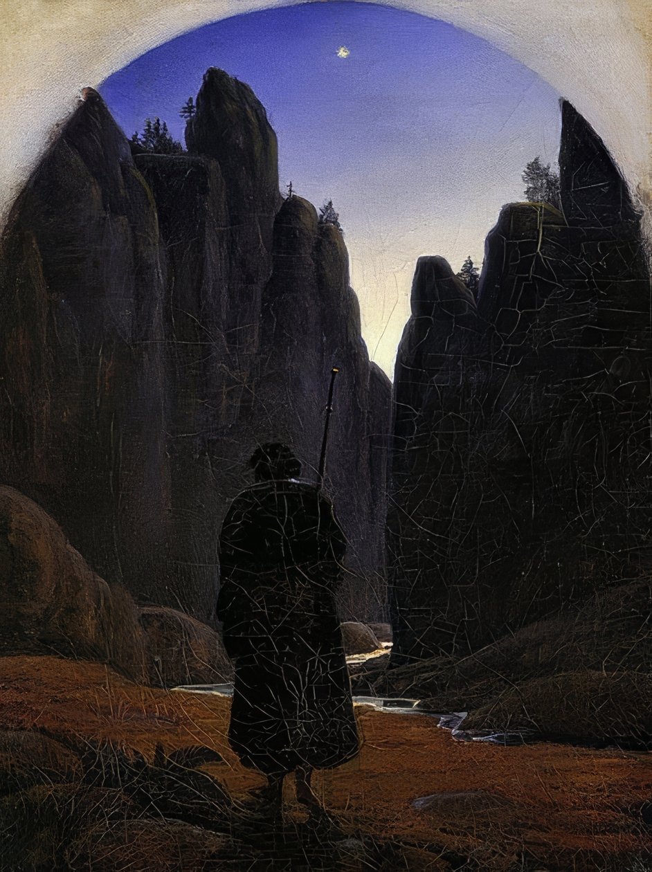 Pilegrimer i fjelldalen. Rundt 1820 av Carl Gustav Carus
