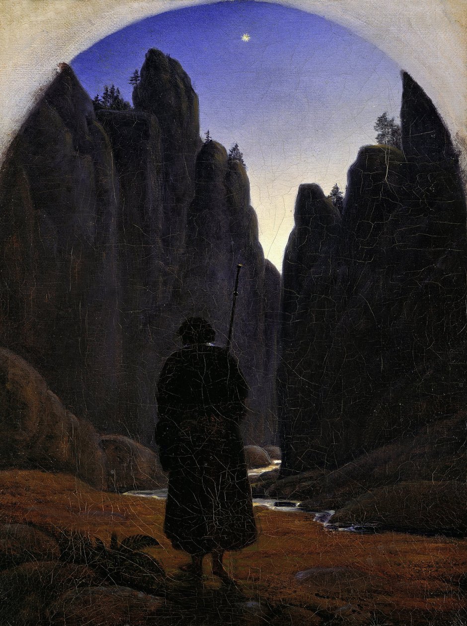 Pilgrim i en Rocky Valley, ca 1820 av Carl Gustav Carus