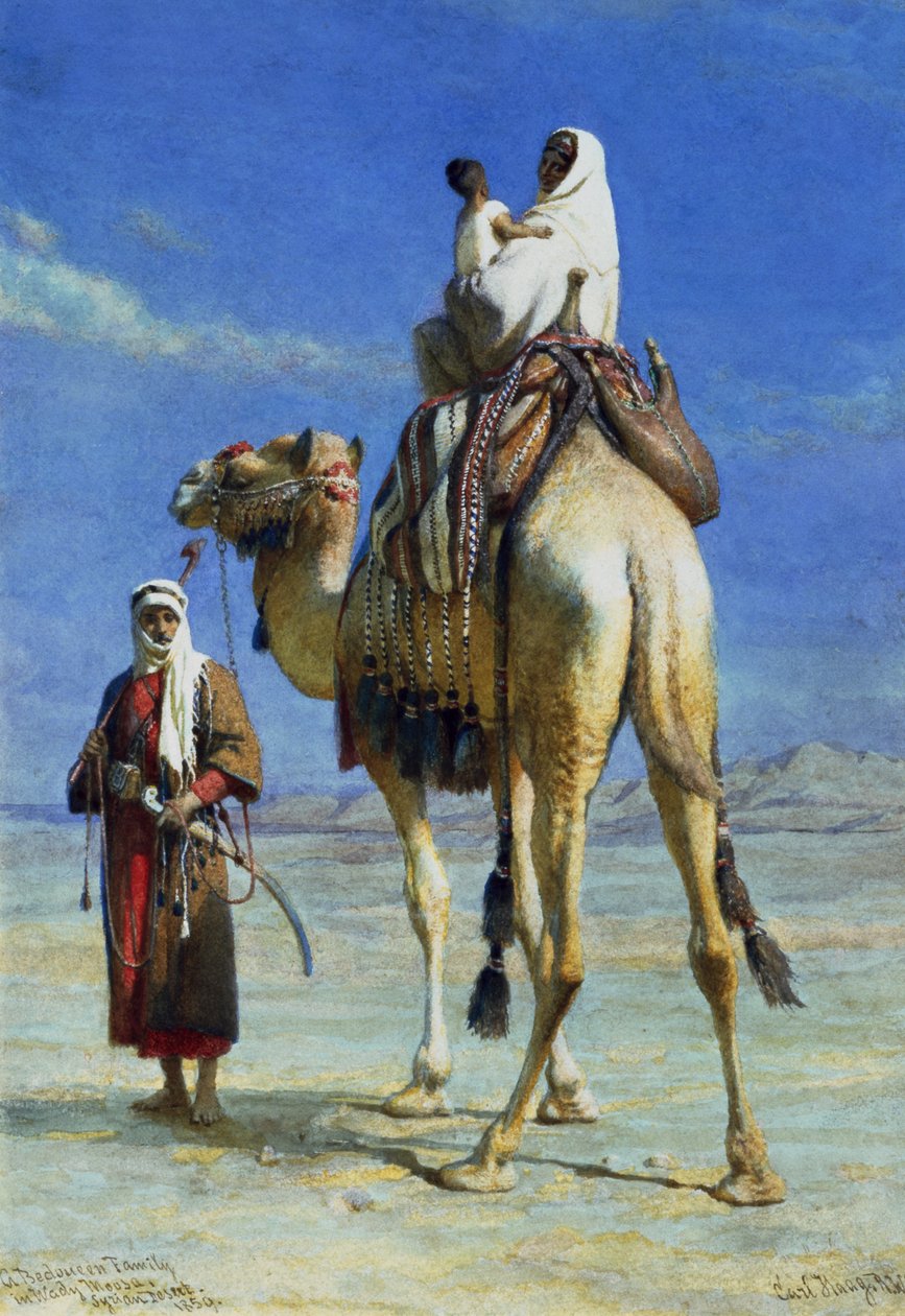 En Bedoueen-familie i Wady Mousa, Syrian Desert, 1859 av Carl Haag
