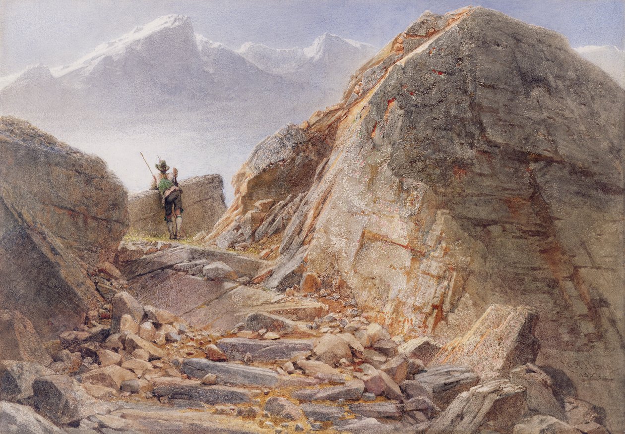 Ved foten av Watzmann, det bayerske høylandet, 1857 av Carl Haag